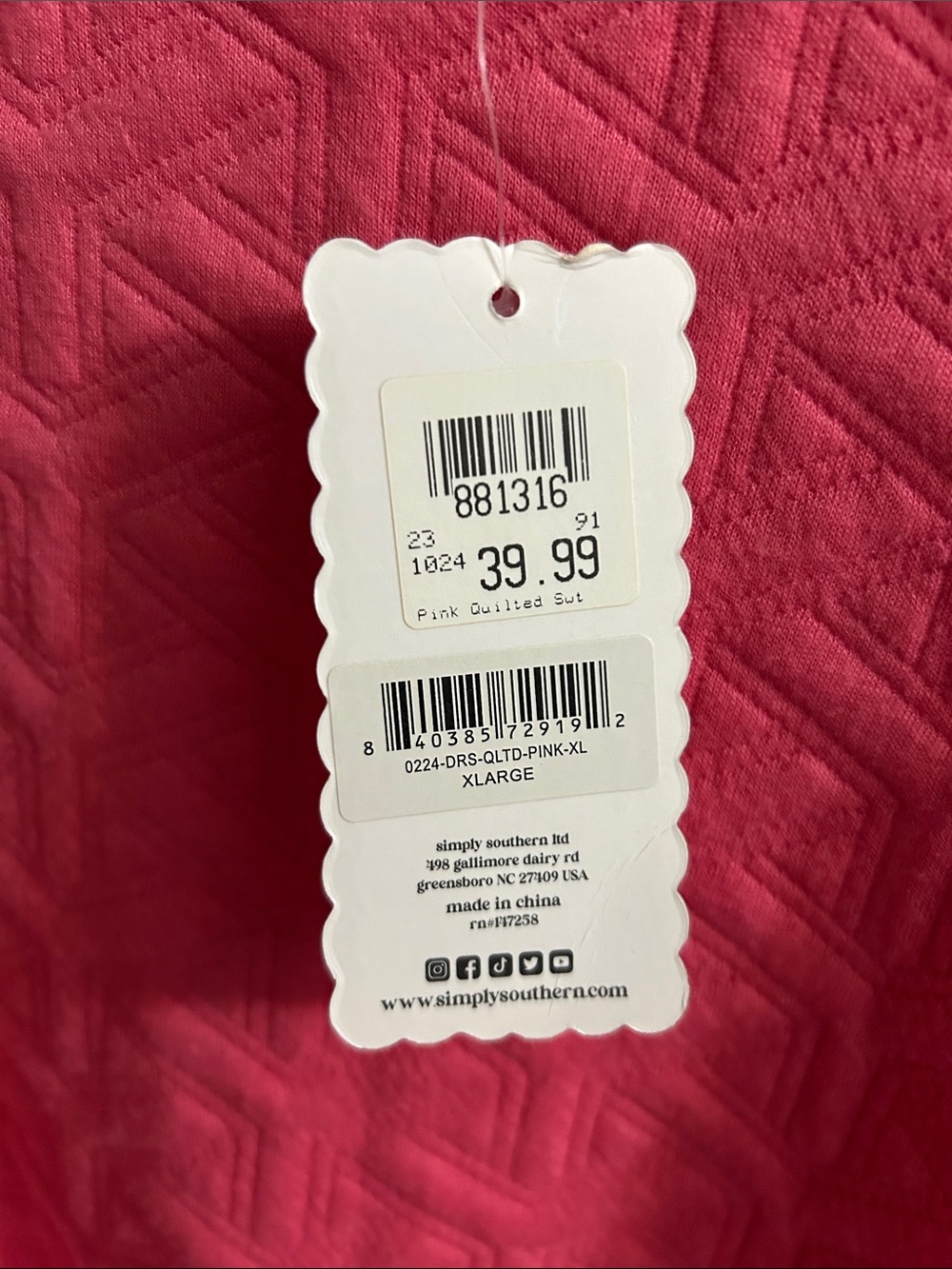 Simply Southern Coral Pink Textured Peasant Dress - Picture 3 of 6